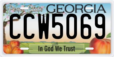 GA license plate CCW5069