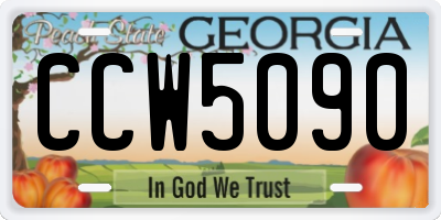 GA license plate CCW5090