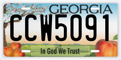GA license plate CCW5091