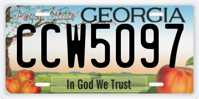 GA license plate CCW5097