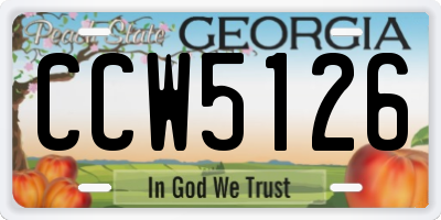 GA license plate CCW5126