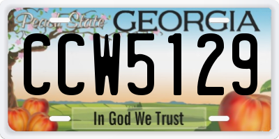 GA license plate CCW5129