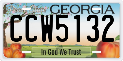GA license plate CCW5132