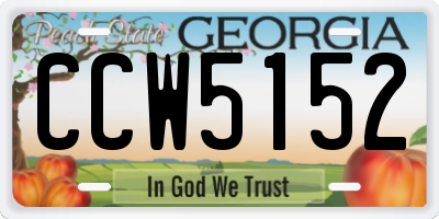 GA license plate CCW5152