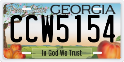 GA license plate CCW5154