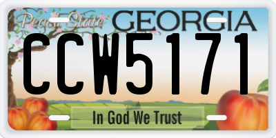GA license plate CCW5171