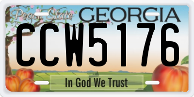 GA license plate CCW5176