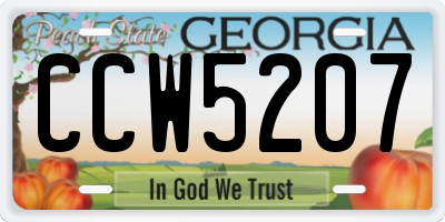 GA license plate CCW5207