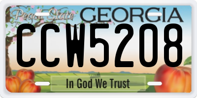 GA license plate CCW5208