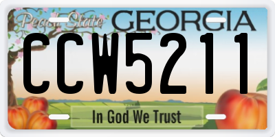 GA license plate CCW5211