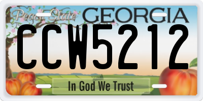 GA license plate CCW5212