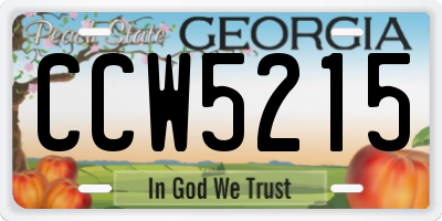 GA license plate CCW5215