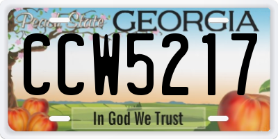 GA license plate CCW5217