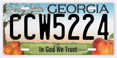 GA license plate CCW5224