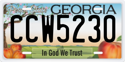 GA license plate CCW5230