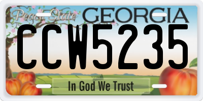 GA license plate CCW5235
