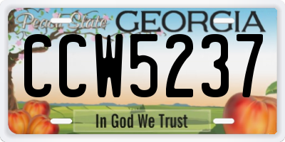 GA license plate CCW5237