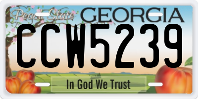 GA license plate CCW5239