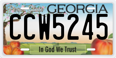 GA license plate CCW5245