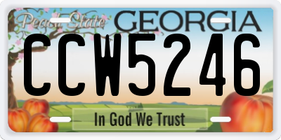 GA license plate CCW5246