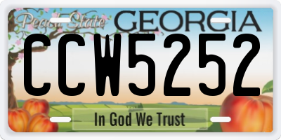 GA license plate CCW5252