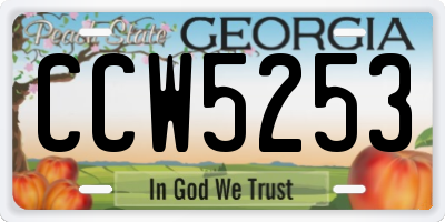 GA license plate CCW5253