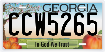 GA license plate CCW5265