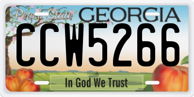 GA license plate CCW5266
