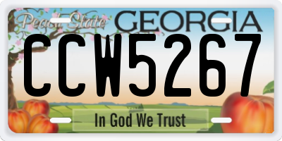 GA license plate CCW5267