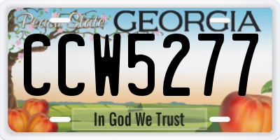 GA license plate CCW5277