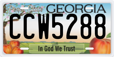 GA license plate CCW5288