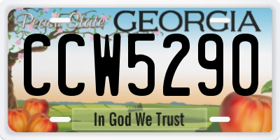 GA license plate CCW5290