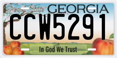 GA license plate CCW5291