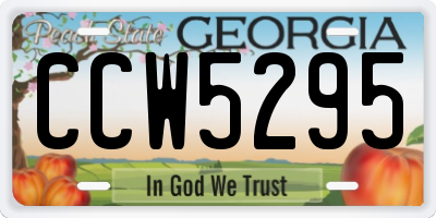 GA license plate CCW5295