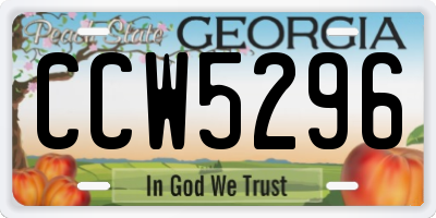 GA license plate CCW5296