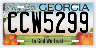 GA license plate CCW5299