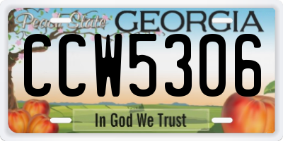 GA license plate CCW5306