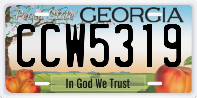 GA license plate CCW5319