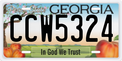 GA license plate CCW5324