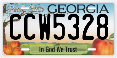 GA license plate CCW5328