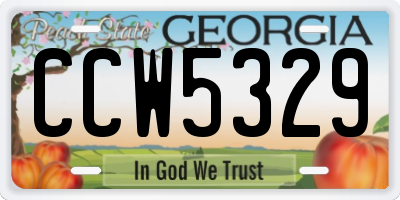 GA license plate CCW5329