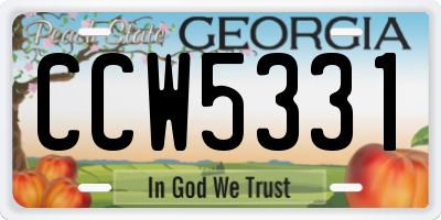 GA license plate CCW5331