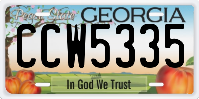 GA license plate CCW5335