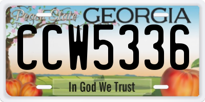 GA license plate CCW5336