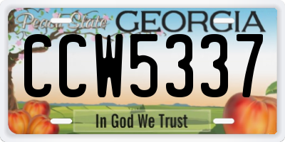 GA license plate CCW5337