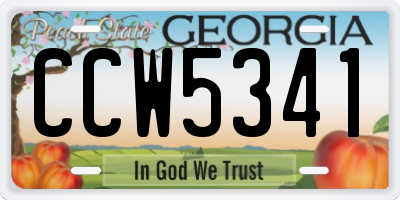 GA license plate CCW5341