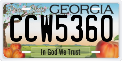 GA license plate CCW5360