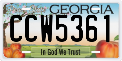 GA license plate CCW5361