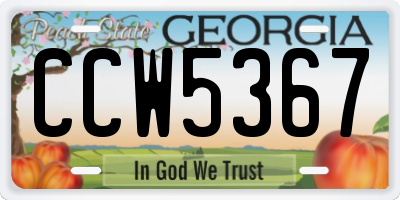 GA license plate CCW5367