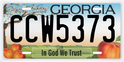 GA license plate CCW5373
